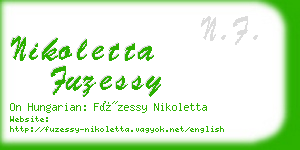 nikoletta fuzessy business card